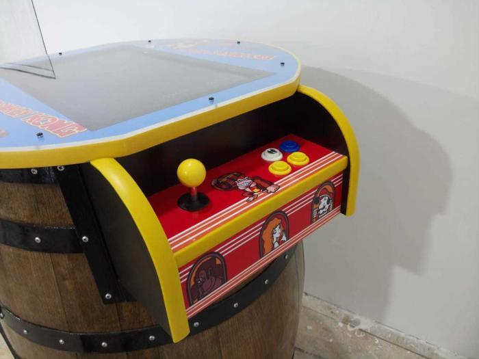 Unique Kong Barrel Design Arcade Machine With 60 Games - side view