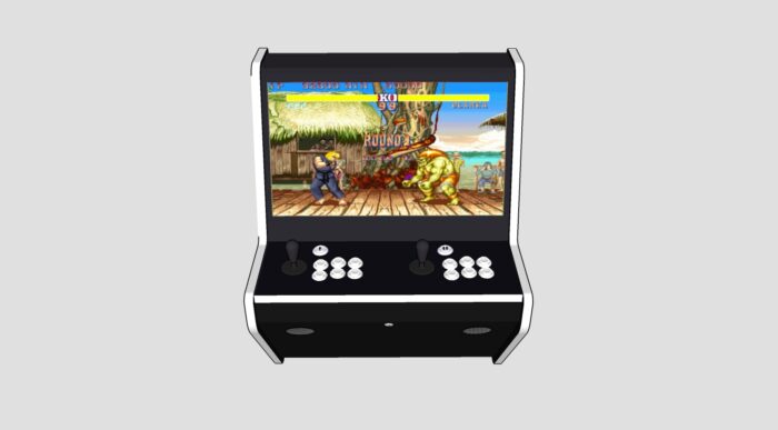 Wall Arcade 3000 Games Black Cab White Buttons and Tmold - Middle