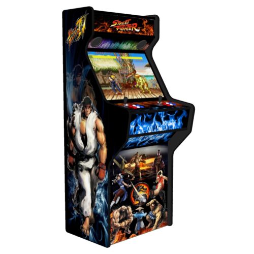 Street Fighter 27 Inch Upright Arcade Machine - American Style Joysticks - Black Tmold - Left