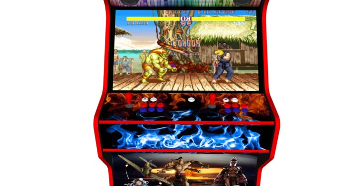 Street Fighter 32 Inch Upright Arcade Machine - American Style Joysticks - Red Tmold - controller