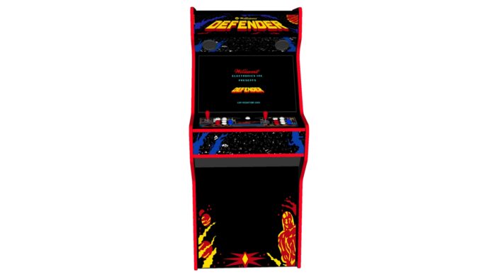 Defender - 27 Inch Upright Arcade Machine - American Style Joysticks - Red Tmold - Middle - 15k games