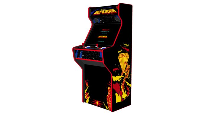 Defender - 27 Inch Upright Arcade Machine - American Style Joysticks - Red Tmold - Right - 15k games