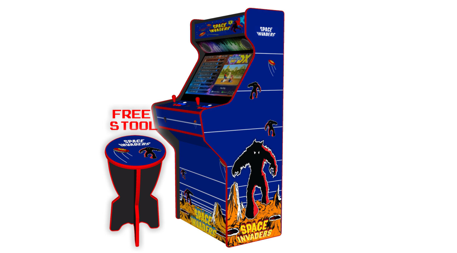 Space Invaders Arcade Machine, 3000 Games, 32 Inch Screen, 120w 